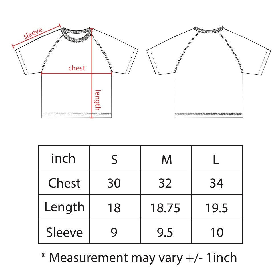 604 BABY RAGLAN TEE (RED)